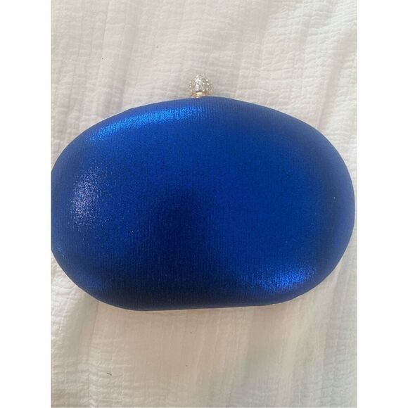 Ramla handmade Sparkling Blue Simulate Diamond Womens Clutch Handbag with strap - Picture 6 of 11
